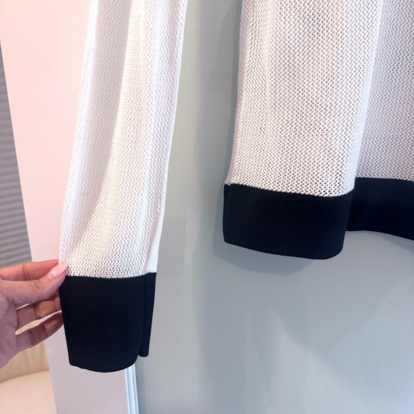 Rag & Bone White & Black Pullover Mesh Open Knit Sweater Top S - Picture 6 of 7